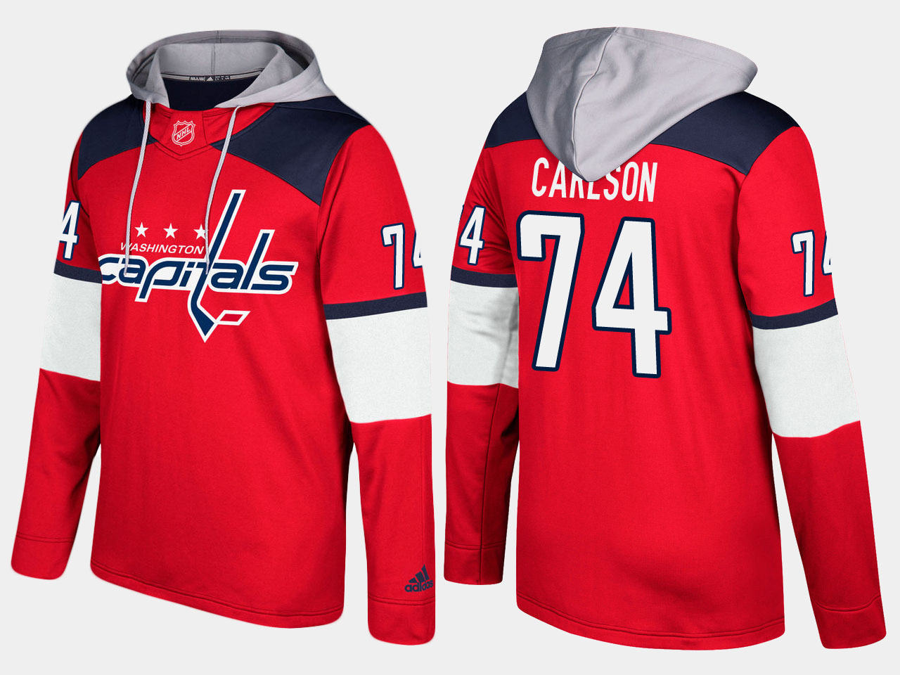 Men NHL Washington capitals #74  john carlson red hoodie